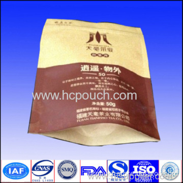 Ziplock Stand Up Kraft Tea Paper Pouch 